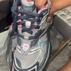 Balenciaga Women's Gray and Pink Sneakers